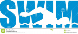 Photo about Swim word with swimmer cutout vector ...