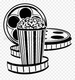 Movie Reel And Popcorn Png - Black And White Drive In Movie Clip Art ...