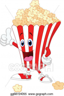 Vector Art - Cute popcorn cartoon with thumb up . Clipart Drawing ...