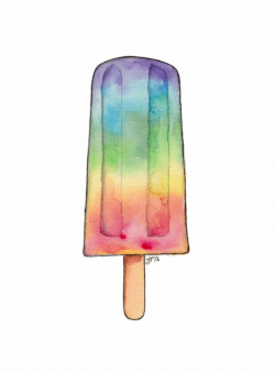 Watercolor popsicles clipart set files colorful hand ...