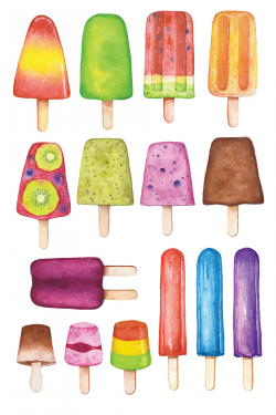Watercolor popsicles clipart set, Popsicles graphics, Summer ...