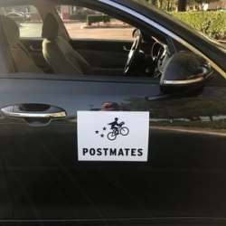 Pair (2) Of POSTMATES Logo Car Magnets 9x12 NWT