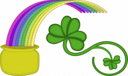 Rainbow pot of gold four leaf clover clipart clipart images ...