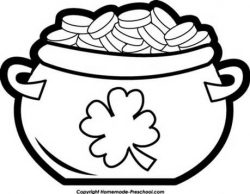 Pot Of Gold Clipart Black And White | Free download best Pot ...