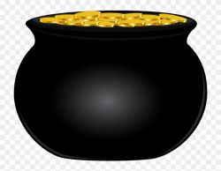 Pin Pot Clip Art Black And White - Pot Of Gold Transparent ...