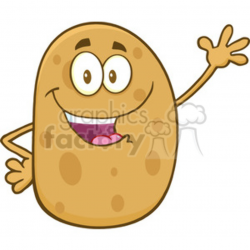 8781 Royalty Free RF Clipart Illustration Cute Potato Cartoon Character  Waving Vector Illustration Isolated On White clipart. Royalty-free clipart  # ...