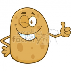 8794 Royalty Free RF Clipart Illustration Smiling Potato Character Winking  And Giving A Thumb Up Vector Illustration Isolated On White clipart. ...