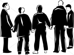 Prayer Group in Black and White | Prayer Clipart
