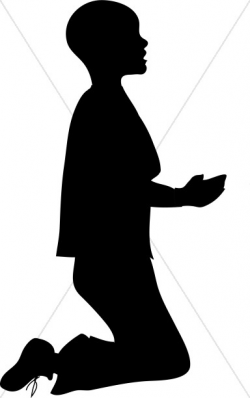 Boy Kneeling in Silhouette Clipart | Prayer Clipart