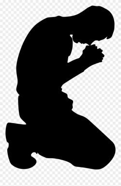 Shaow Clipart Prayer - Man Praying Silhouette Png Transparent Png ...