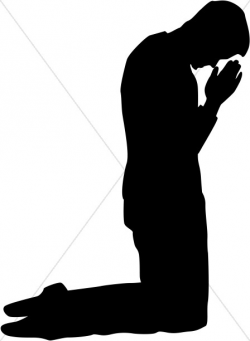 Man Kneeling In Prayer Silhouette | Prayer Clipart