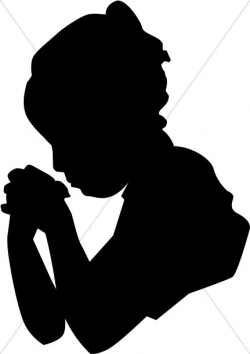 Little Girl Praying in Silhouette | Prayer Clipart