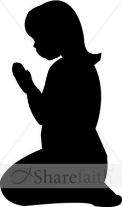Girl Silhouette Kneeling | Women of the Bible | Prayer clipart ...