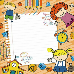 Vector Cartoon Background Early Childhood Education, Yellow, Cartoon ...