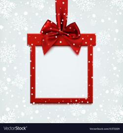 Blank red square banner in form of Christmas gift