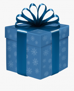 Blue Gift Box With Snowflakes Png Clipart - Blue Present Box ...
