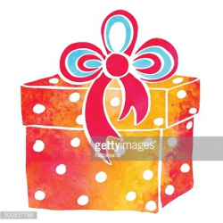 Watercolor colorful gift box with bow Clipart Image | + ...