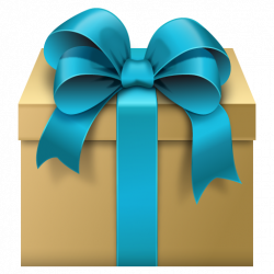 Gift Box with Blue Bow Free Clipart | Christmas gift clip ...