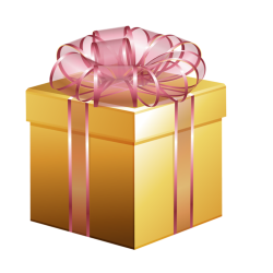 GOLD CHRISTMAS GIFT WITH PINK RIBBON CLIP ART | Gold gift ...