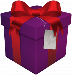 Christmas Gift Box Purple Transparent PNG Clip Art ...