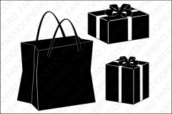 Shopping Bag and Present SVG files for Silhouette and Cricut