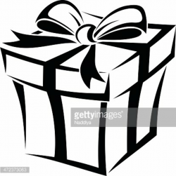 Gift box. Vector black silhouette. Clipart Image | + ...