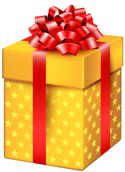 Yellow Gift Box with Stars PNG Clipart - Best WEB Clipart