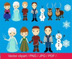 Snow princess clip art, little princess clipart, princess vector ...