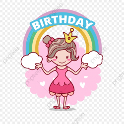 Happy Birthday Illustration Of Beautiful Princess, Birthday ...