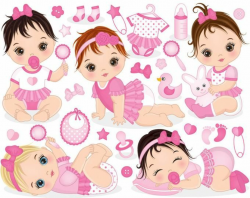 Baby Girl Clipart - Vector Princess Clipart, Baby Clipart, Newborn ...