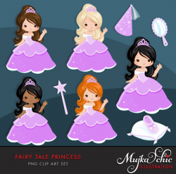 Fairy Tale Princess Clipart, purple. Fairy Tale characters, princess ...