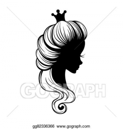 Vector Art - Princess portrait silhouette. EPS clipart gg82336366 ...