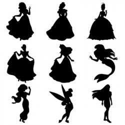 Popular items for princess silhouette on Etsy - Clip Art Library
