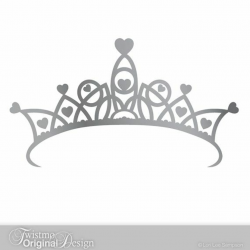 Princess Crown Decal - Large Ornate Crown of Hearts Vinyl Wall Decal ...