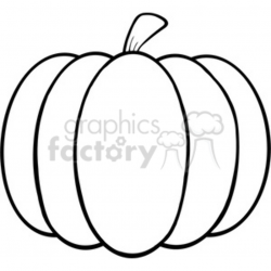 6601 Royalty Free Clip Art Black and White Pumpkin Cartoon ...