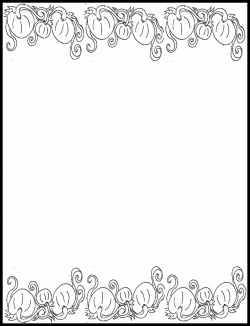 Pumpkin Border Black And White Clipart - Clip Art Library