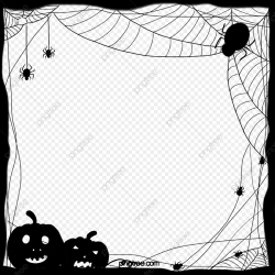 Halloween Black Pumpkin Spider Border, Halloween, Black ...
