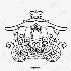 Black Cartoon Pumpkin Carriage, Cartoon Clipart, The Pumpkin ...