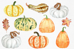 Watercolor pumpkin clipart