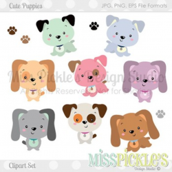 Cute Puppies- Clipart Set