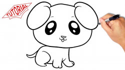 How to draw a puppy (dog). Very simple. Easy step-by-step drawing lessons  for kids.
