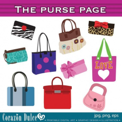 Clipart The Purse page Digital Clip Art Set - Personal and ...