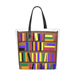 Amazon.com | Bookshelf Clip Art Tote Bag Purse Handbag ...