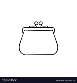 Purse hand drawn outline doodle icon