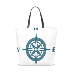Amazon.com : East Clipart Compass Map Tote Bag Purse Handbag ...