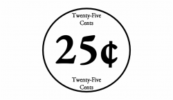 Twenty Five Cents 25 Quarter Black And White - Clip Art Library