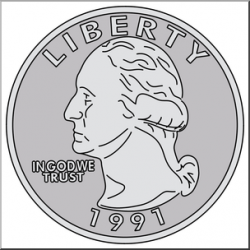 Clip Art: Quarter Front Color I abcteach.com | abcteach