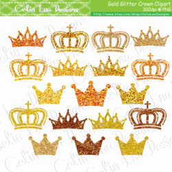 Gold Glitter crown clipart, Gold Crowns clip art, Sparkly ...