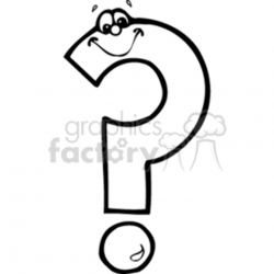Black and white outline of a question mark clipart. Royalty-free clipart #  139270