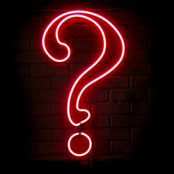 Neon Question Mark - Also Called Que Es In A Range Of Colours